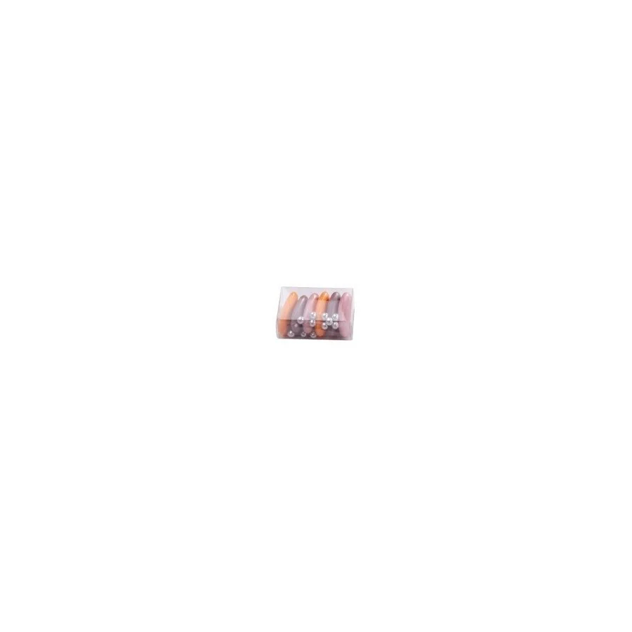 1 boîte à dragées transparent rectangulaire (5 cm x 3 cm x 2 cm) deco brun et orange
