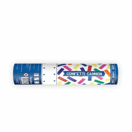 Canon à confettis rectangle multicolore 20 cm