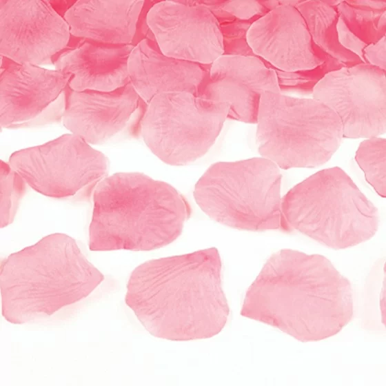 500 pétales de rose en tissu rose clair