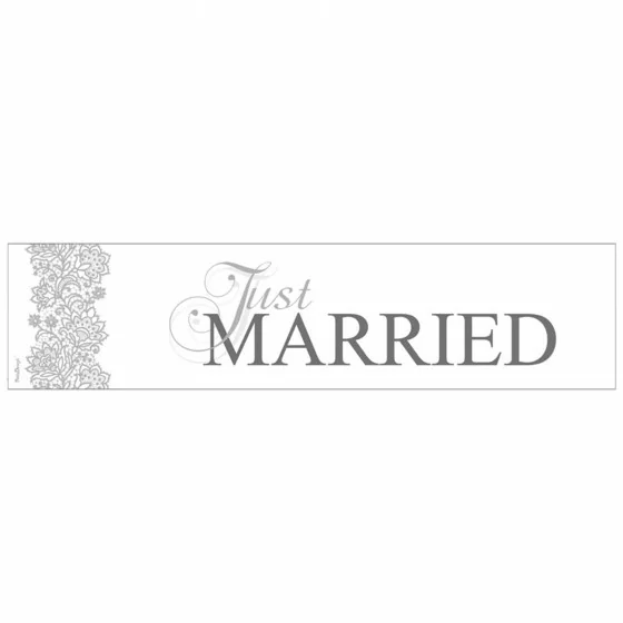 Plaque d'immatriculation "Just married" blanc et argent