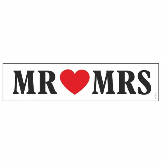 Plaque d'immatriculation "MR love MRS" noir et rouge