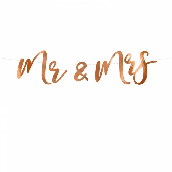 Guirlande en lettres "Mr & Mrs" rose gold
