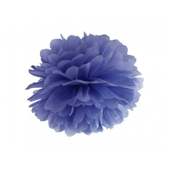 Pompon en papier de soie bleu marine 25 cm