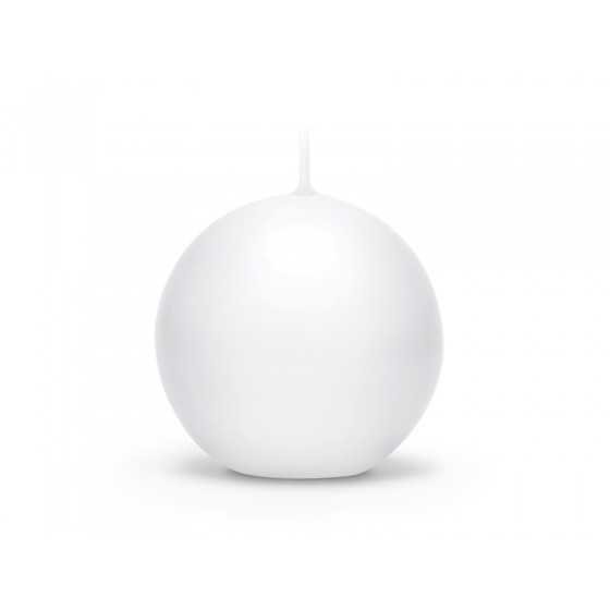 Bougie sphère blanche mat 6 cm