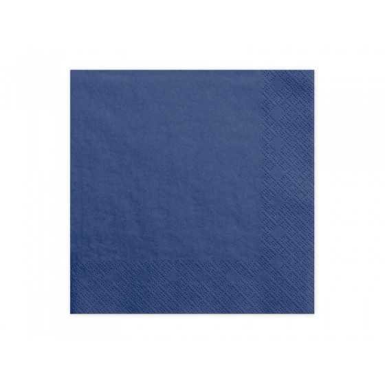 20 serviettes bleu marine 33 cm