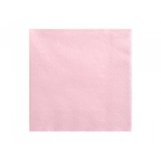 20 serviettes roses claires 33 cm