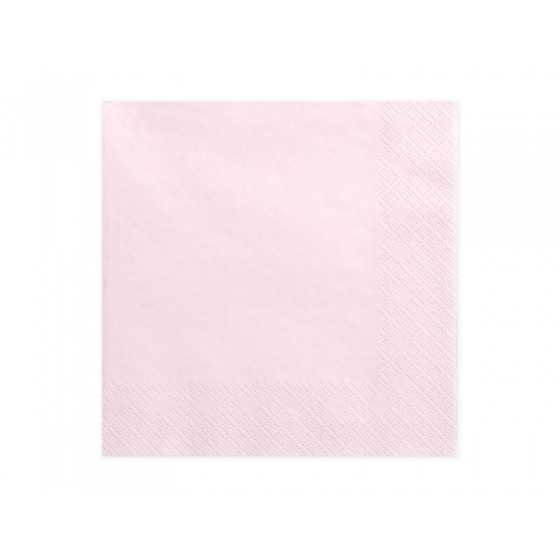 20 serviettes rose poudré 33 cm