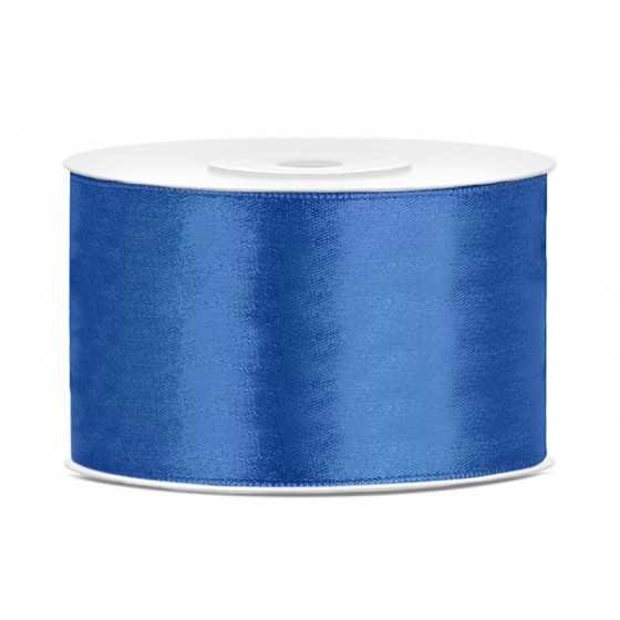 25 m ruban satin bleu royal 3,8 cm