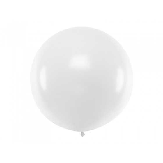 Ballon 90 cm blanc pastel