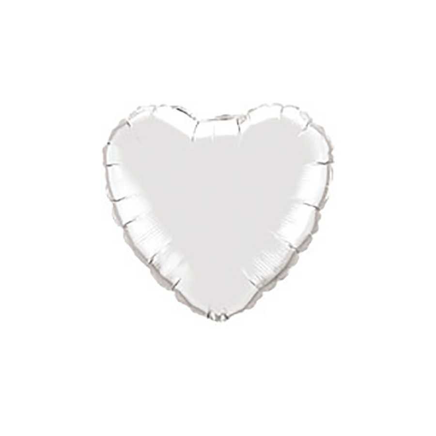 Ballon métallique blanc coeur 80 cm