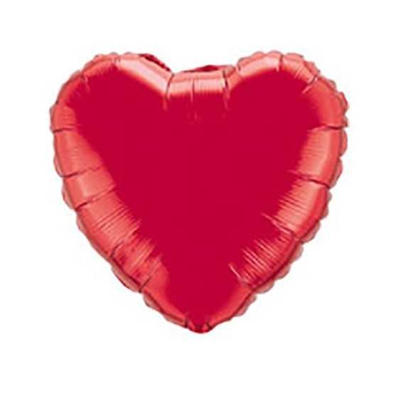 Ballon métallique rouge coeur 45 cm
