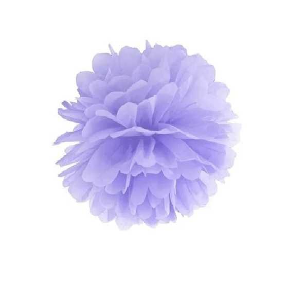 Pompon en papier de soie lilas 25 cm