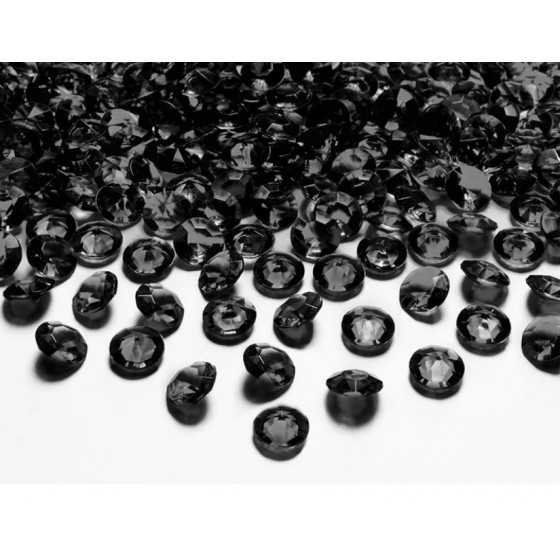 100 cristaux diamant noir 12 mm