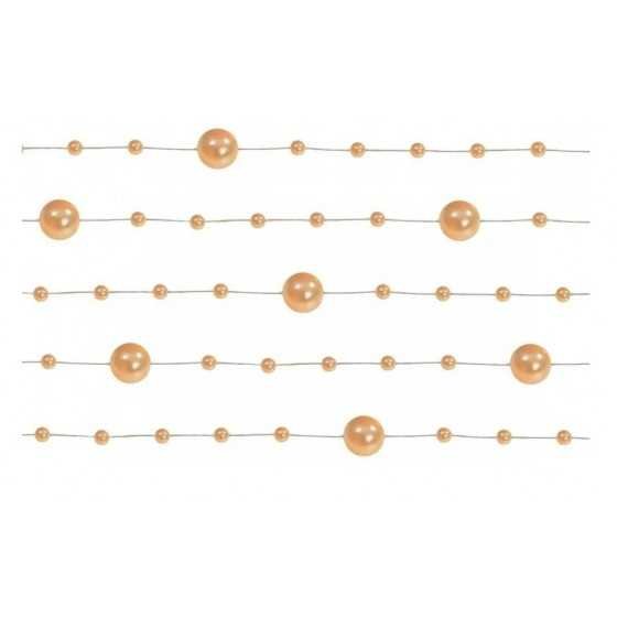 5 guirlandes de 1 m orange de perles