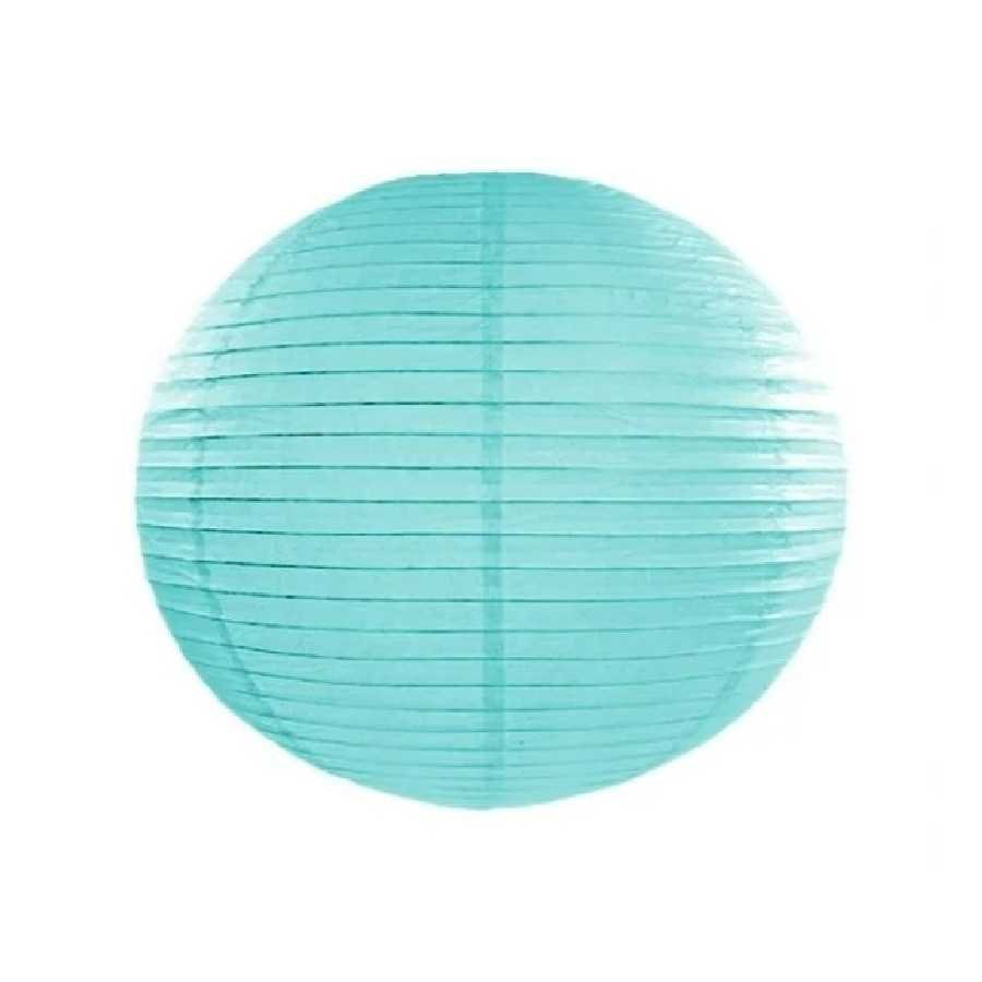 Lampion en papier turquoise de 35 cm