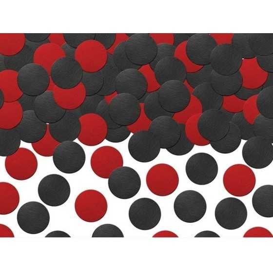 Confettis ronds rouge et noir