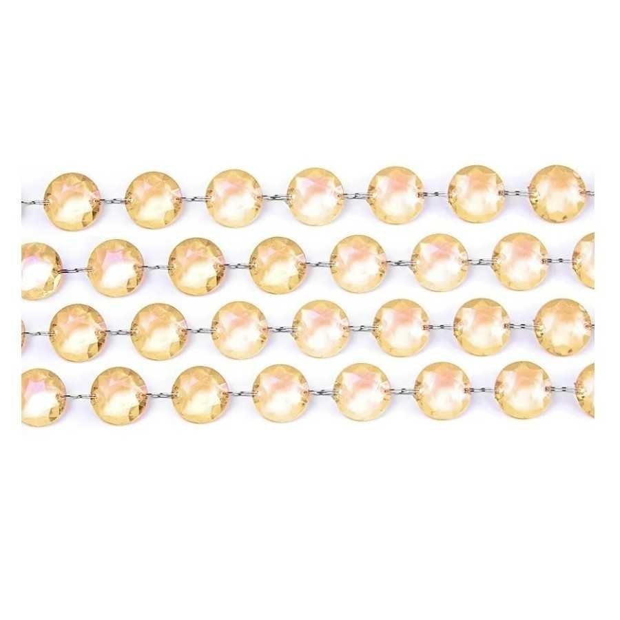 1 m de guirlande de perles de cristal or