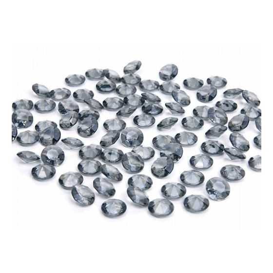 100 cristaux diamant gris foncé 12 mm
