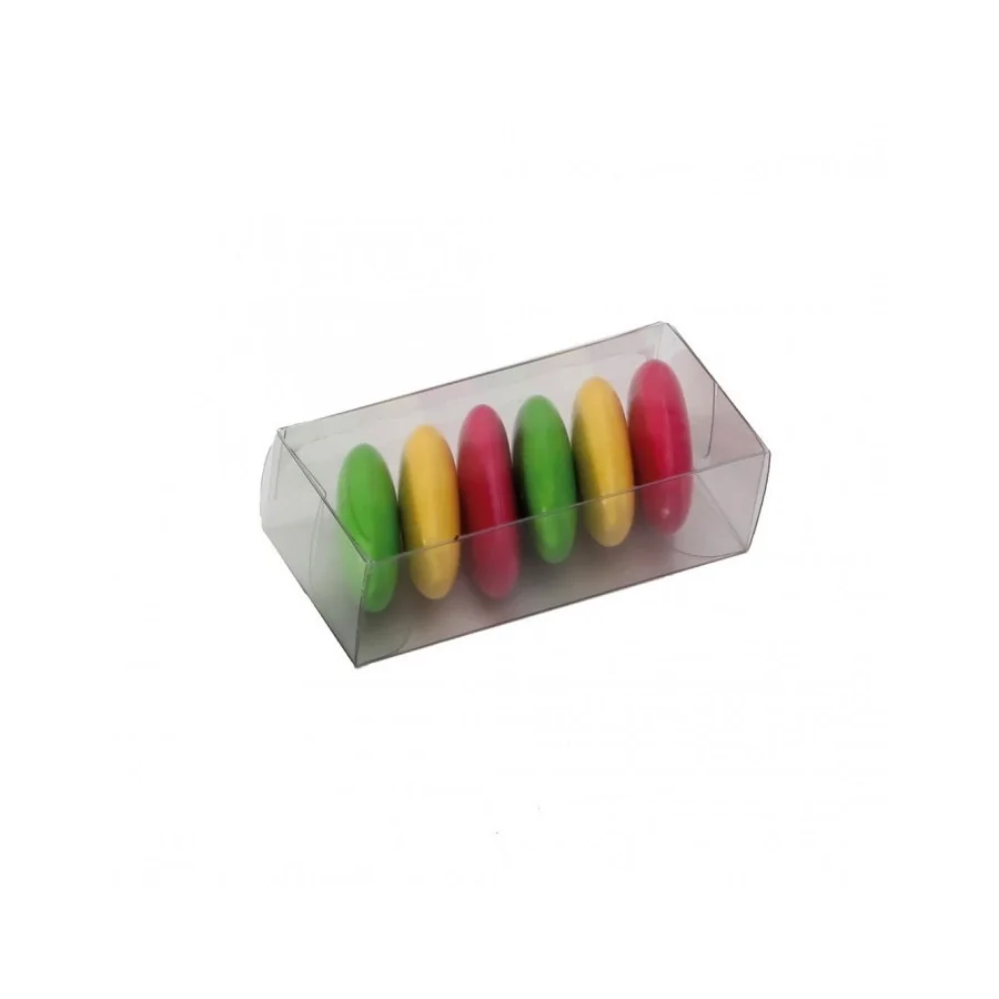10 boîtes à dragées transparent rectangulaire deco multi couleur