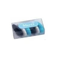 10 boîtes à dragées transparent rectangulaire deco bleu